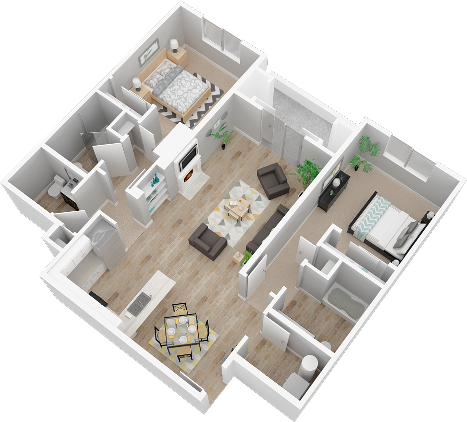Two bedroom Floor Plan l Park Place Apartments in Reno, NV